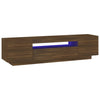 TV-taso LED-valoilla ruskea tammi 160x35x40 cm