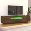 TV-taso LED-valoilla ruskea tammi 160x35x40 cm