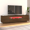 TV-taso LED-valoilla ruskea tammi 160x35x40 cm