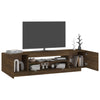 TV-taso LED-valoilla ruskea tammi 160x35x40 cm