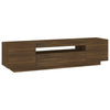 TV-taso LED-valoilla ruskea tammi 160x35x40 cm