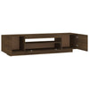 TV-taso LED-valoilla ruskea tammi 160x35x40 cm
