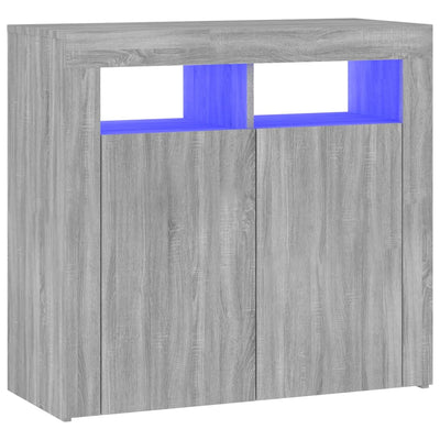 Senkki LED-valoilla harmaa Sonoma 80x35x75 cm
