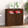 Senkki LED-valoilla ruskea tammi 80x35x75 cm