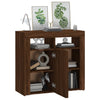 Senkki LED-valoilla ruskea tammi 80x35x75 cm