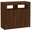 Senkki LED-valoilla ruskea tammi 80x35x75 cm
