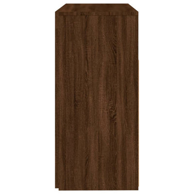 Senkki LED-valoilla ruskea tammi 80x35x75 cm