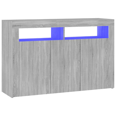 Senkki LED-valoilla harmaa Sonoma 115,5x30x75 cm
