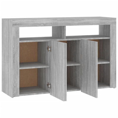 Senkki LED-valoilla harmaa Sonoma 115,5x30x75 cm
