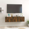 Seinäkiinnitettävät TV-kaapit 2 kpl savutammi 60x30x30 cm