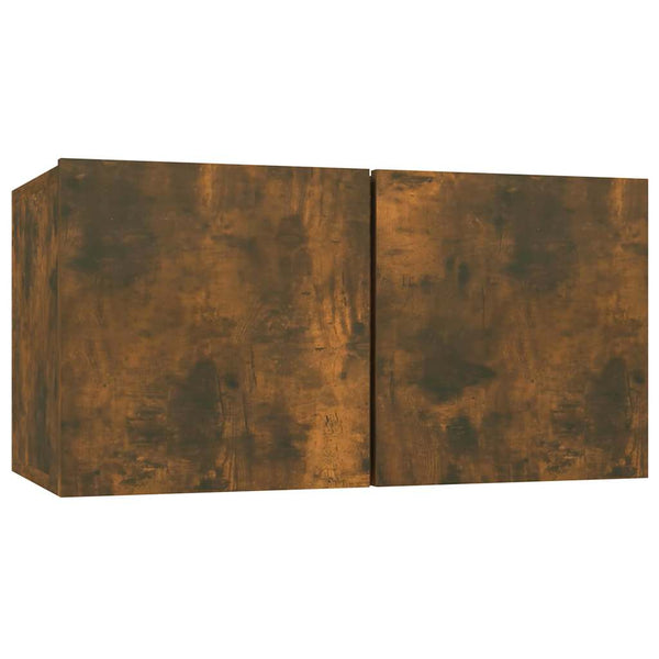 Seinäkiinnitettävät TV-kaapit 2 kpl savutammi 60x30x30 cm
