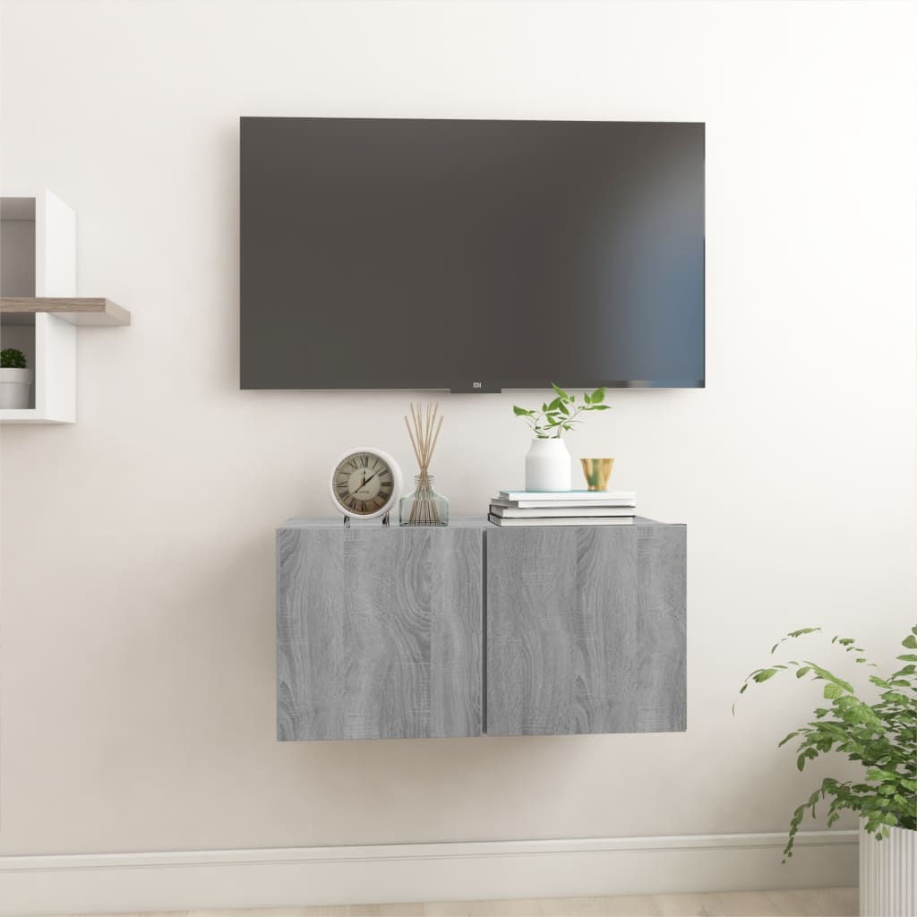 Harmaa riippuva tv-kaappi Iozse 60x30x30cm (puinen)