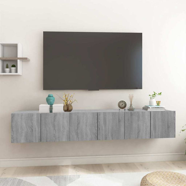 Riippuva TV-kaappi harmaa Sonoma 3 kpl 60x30x30 cm tekninen puu