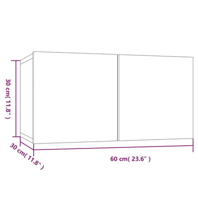Riippuva TV-kaappi ruskea tammi 60x30x30 cm tekninen puu