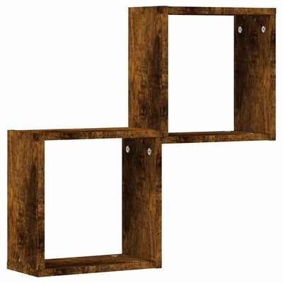 Kuutioseinähyllyt 2 kpl savustettu tammi 30x15x30 cm