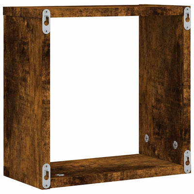 Kuutioseinähyllyt 6 kpl savustettu tammi 30x15x30 cm