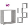 Wall Cube Hyllyt 4 kpl Harmaa Sonoma 30x15x30 cm