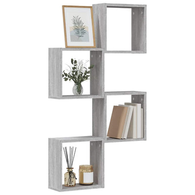 Wall Cube Hyllyt 4 kpl Harmaa Sonoma 30x15x30 cm