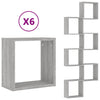 Wall Cube Hyllyt 6 kpl Harmaa Sonoma 30x15x30 cm