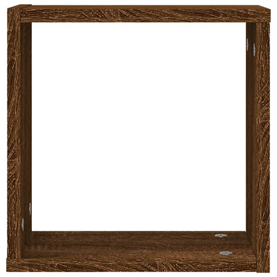 Kuutioseinähyllyt 2 kpl Ruskea tammi 30x15x30 cm