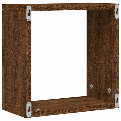 Kuutioseinähyllyt 4 kpl Ruskea tammi 30x15x30 cm