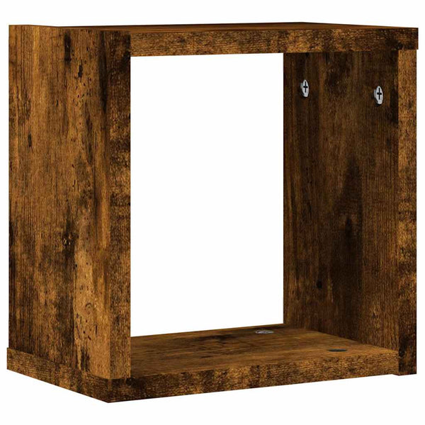 Seinähyllyt 2 kpl Savupähkinä 26 x 15 x 26 cm Tekninen puu
