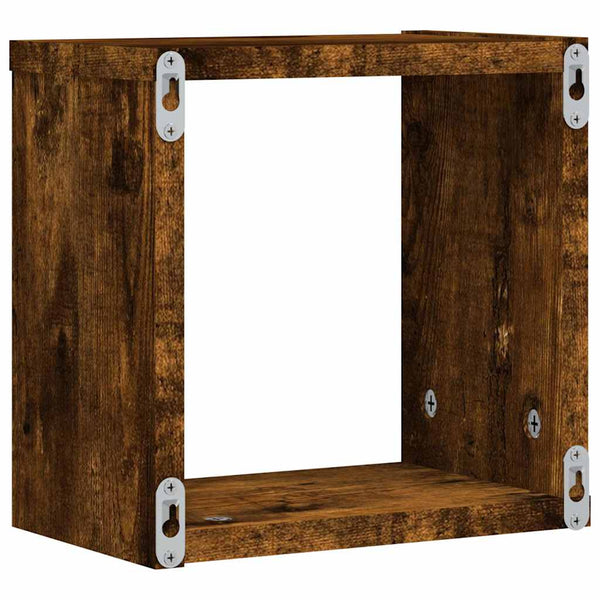 Seinähyllyt 4 kpl Savupähkinä 26 x 15 x 26 cm Tekninen puu
