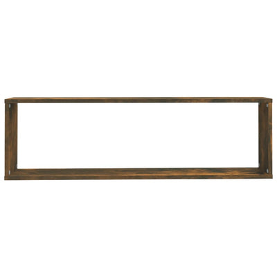 Seinäkuutiohyllyt 4 kpl savutammi 100x15x30 cm tekninen puu
