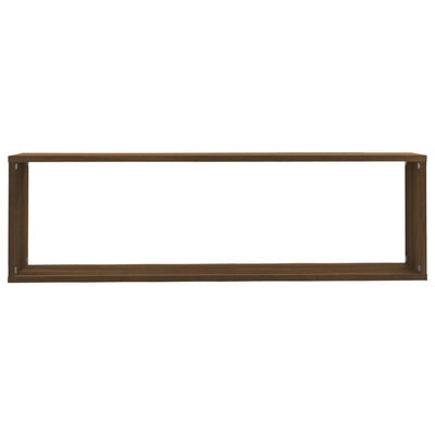 Seinäkuutiohyllyt 2 kpl ruskea tammi 100x15x30 cm tekninen puu