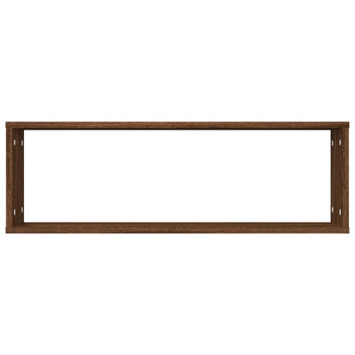 Seinäkuutiohyllyt 4 kpl ruskea tammi 80x15x26,5 cm tekninen puu