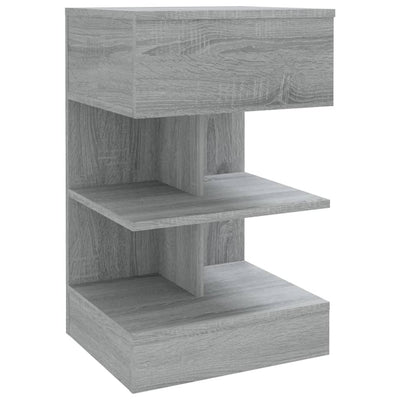 Yöpöydät 2 kpl harmaa Sonoma 40x35x65 cm tekninen puu