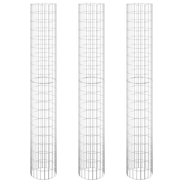 Galvanoitu pyöreä kivikori/kukkalaatikot Argenta Ø30x200cm (3 kpl)