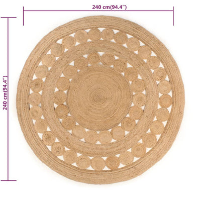 Pyöreä matto 240 cm punottu juutti