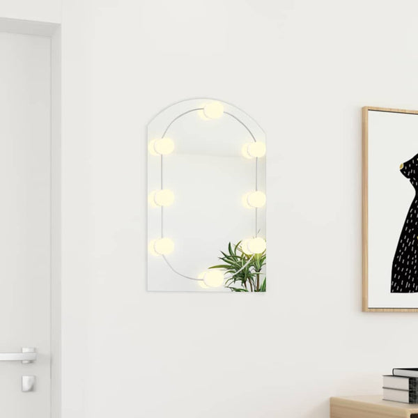 Peili LED-valoilla 60x40 cm lasi kaari