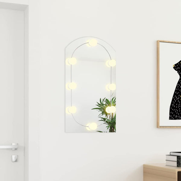 Peili LED-valoilla 70x40 cm lasi kaari