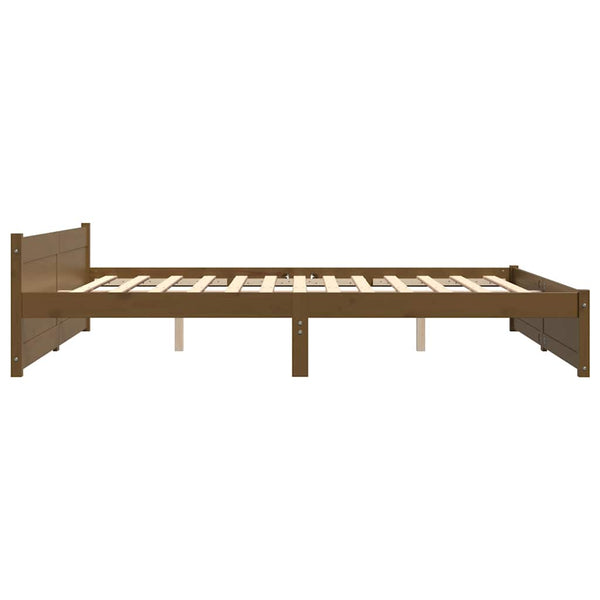 Sängynrunko hunajanruskea täysi puu 180x200 cm Super King