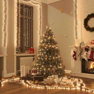 Lämmin valkoinen cluster led-valonauha Cozmesti 7,4 m (400 led-valoa pvc)