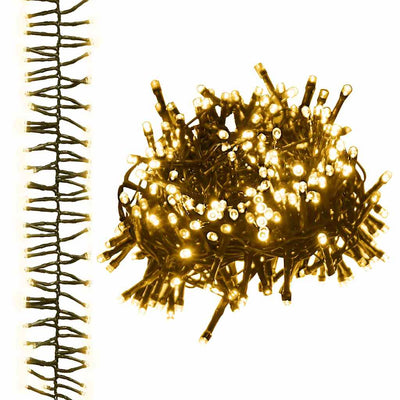 Lämmin valkoinen cluster led-valonauha Cozmesti 11 m (1000 led-valoa pvc)