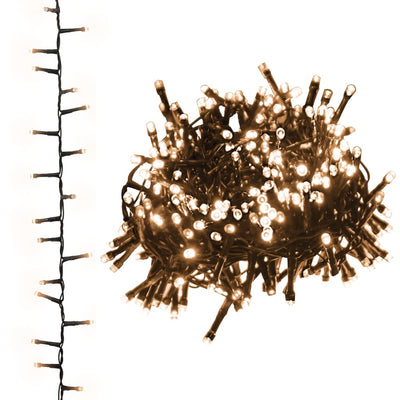 Lämmin valkoinen kompakti led-valonauha Fibia 13 m (400 led-valoa pvc)