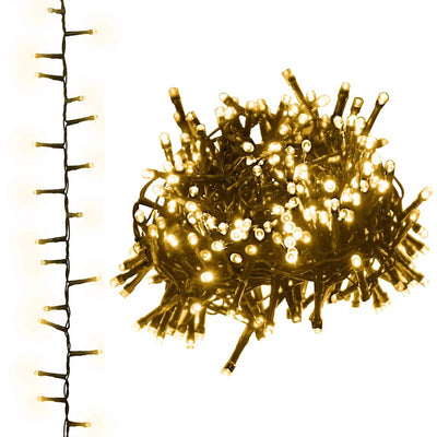 Lämmin valkoinen kompakti led-valonauha Fibia 25 m (1000 led-valoa pvc)