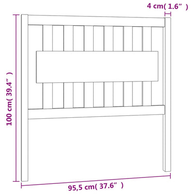 Sängynpääty hunajanruskea 95,5x4x100 cm täysi mänty