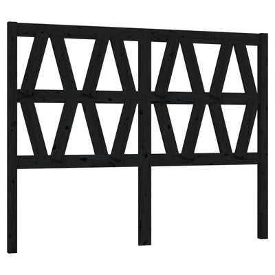 Sängynpääty musta 126x4x100 cm täysi mänty