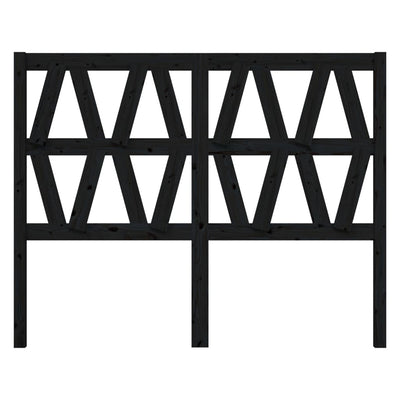 Sängynpääty musta 126x4x100 cm täysi mänty