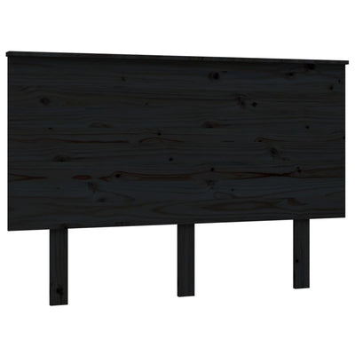 Sängynpääty musta 124x6x82,5 cm täysi mänty