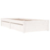 Valkoinen sängynrunko laatikoilla Moisuc 90x200cm