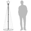 Kartio joulukuusi 108 värikästä LED-valoa 70x180 cm
