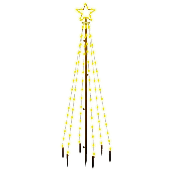 Joulukuusi piikillä 108 lämpimän valkoista LED-valoa 180 cm