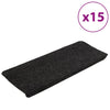 Itsekiinnittyvät porrasmatot 15 kpl 65x24,5x3,5 cm antrasiitti