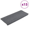 Itsekiinnittyvät porrasmatot 15 kpl 65x24,5x3,5 cm harmaa