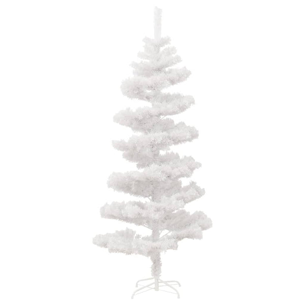 Valkoinen tekojoulukuusi telineellä esivalaistu Mada 150cm (pvc)